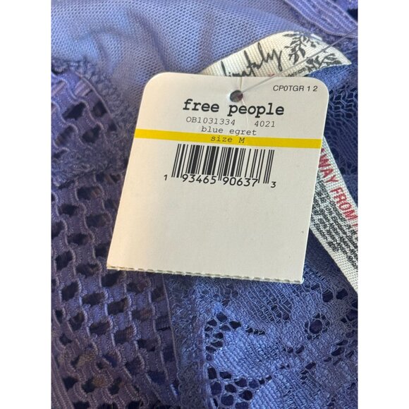 Free People Blue Sitting Pretty Lace Brami Bralette Medium Bra - Picture 9 of 10